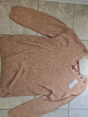 Cake Rust Marled Scoop Neck Sweater with Crisscross Back